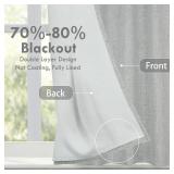 DriftAway Double Layer Linen Blackout Tie Up Curtains Thermal Insulated Fully Lined Balloon Roman Shade Bathroom Window Adjustable Rod Pocket for Small Window 31 Inch by 47 Inch Gray - Retail: $31