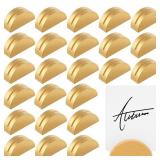 Colingmill 24 Pcs Gold Table Number Holders Place Card Wooden Indoor Lightweight Wedding Table Name Holder Semicircular Design Stands Office Tag Photo Menu Clips Banquet Birthday Party Restaurant - Re