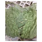 Lilosy Sexy Garter Belt Mesh Lace Babydoll Lingerie Dress Set with Thong Women Floral NightDress Nightwear Cute Underwire Push Up Corset Outfit Sheer Slip Army Green X-Large - Retail: $18