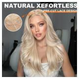 KOME Blonde Synthetic Lace Front Wig,13x4 HD Lace Layered Wave Glueless Wigs for Women Daily Use 26IN - Retail: $56