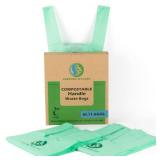 GREENER WALKER 100% Compostable Trash Bags with Tie Handles, 1.6 Gallon-150Bags, Food Scrap Kitchen Waste Bags with EN13432 Certified - Retail: $13
