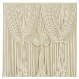 4 Panels Backdrop Curtains for Wedding Party Wrinkle Free Beige Backdrops Curtain Drapes Fabric Decorations Photo Back Drop Cloth for Baby Shower Photography Stage Reception 20ft(W) x 12ft(H) - Retail