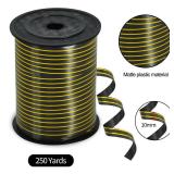 TONIFUL Curling Ribbon-Black Gold Balloon Curling Ribbons-250 Yards Balloon String for DIY Decor,Gift Wrapping,Ribbons and Bows for Christmas New Year Birthday Gifts Halloween Graduation Supplies - Re