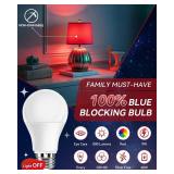 Neporal 3W 625nm Red Light Bulbs for Sleep, 100% Blue Light Blocking Bulb, Red Light Night Light for Melatonin Promoting, A19 40W Equivalent Dim Light Bulbs for Bedroom, Baby Nursery,2 Pack - Retail: 