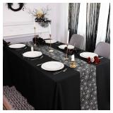 Snowkingdom Halloween Table Runner, Silver Spider Web Metallic Sequin Glitter Sheer Runners Roll 120\", Black Table Decorations for Halloween, Wedding, Birthday, Themed Party, Christmas - Retail: $8