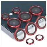 Rayorcon Camera Lens Protector for Samsung Galaxy S25 Ultra, Tempered Glass Lens Protector Aluminum Alloy Ring Camera Cover Fits for Samsung Galaxy S25 Ultra Red - Retail: $7