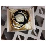 3PCS Gold Hair Ties, Metal Hair Ties for Thick Hair, Elegant Durable Geometric Design, Gold Hair Accessories Stretchy and Non-Damage Ponytail Cuff Holders, 3 Styles in Box Holiday Gifts - Retail: $14