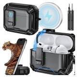 Inesore for AirPods Pro 3 Case (2025) with Phone Stand & Cleaning Kit,Compatible with Magsafe,Magnetic Automatic Lock Cover for AirPods Pro 3rd Generation, Black - Retail: $13