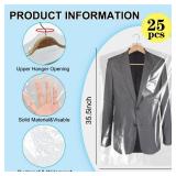 BEISHIDA 25PCS 35.5 Inch Plastic Garment Bag-Plastic Clear Dry Cleaner Laundry Bags for Clothes Cover Hanging Clothes Storage for Coat Suit Shirt Jacket Skirt - Retail: $10