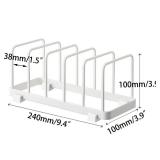 MINGFANITY Plate Home Accented Storage Rack, Plate Holders Organizer, Metal Dish Storage Dying Display Rack for Cabinet, Counter and Cupboard, White - Retail: $14