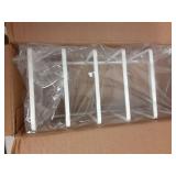 MINGFANITY Plate Home Accented Storage Rack, Plate Holders Organizer, Metal Dish Storage Dying Display Rack for Cabinet, Counter and Cupboard, White - Retail: $14