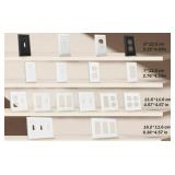 12Pack Duplex Outlet Covers Wall Plate, Dual Light Switch Cover, UL Listed, Standard Size 1-Gang 4.53\" x 2.76\", Unbreakable and High Temperature Resistant Wall Outlet Covers (White) - Retail: $7