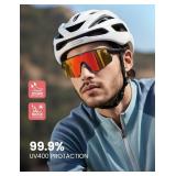 Lamicall Polarized Sports Sunglasses for Men Women, Ultralight [Adjustable Nose Pad] UV400 Protection Sun Glasses for Cycling Running Baseball Fishing Golf Beach Volleyball, Orange - Retail: $30