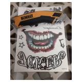 GOROMON 6 Sheets The Joker Temporary Tattoos For Halloween Makeup Kit, Suicide Squad Joker Tattoos Stickers For Women Men Adults, Damaged Tattoo Joker Hand Smile Face Poker Prisoner Costume Skull Set 