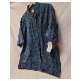 Johari West Hand Dyed Batik Button Down Shirt 3XL