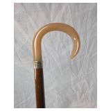 Wooden Walking Cane with Tan Handle