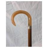 Wooden Walking Cane with Tan Handle