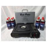 Brand new Portable Gas Range with lot of cans of Butane
