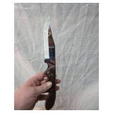Fixed Blade Hunting Knife with Leather Sheath
