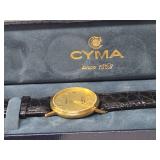 Cyma Gold Plated Swiss Watch with Original Box