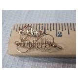 Gold Wire Name Brooch with Heart Charm