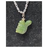 Green Squirrel Pendant Necklace