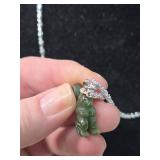 Green Squirrel Pendant Necklace