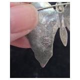 Vintage Hecho Mexico 925 Silver Brooch