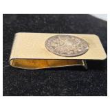 Money clip with Eagle 2 gm 0.999 fine silver coin inset