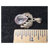 Rose Quartz Leaf 925 silver Pendant