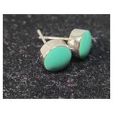 Turquoise Dome Stud Earrings