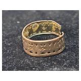 Gold Tone Filigree Crescent Band Ring