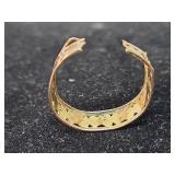 Gold Tone Filigree Crescent Band Ring