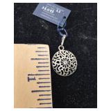 Sterling Silver Floral Filigree Pendant