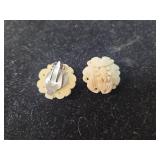 Pair of real ivory clip-on earrings