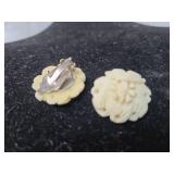 Pair of real ivory clip-on earrings