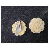 Pair of real ivory clip-on earrings