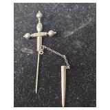 Silver Victorian Kilt Pin with Chain