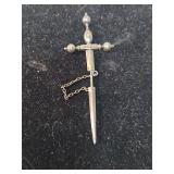 Silver Victorian Kilt Pin with Chain