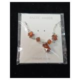 Baltic Amber Sterling Silver Chain Necklace