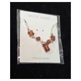 Baltic Amber Sterling Silver Chain Necklace
