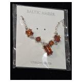 Baltic Amber Sterling Silver Chain Necklace