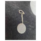 Sterling Silver Aztec Calendar Keychain