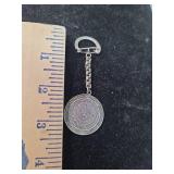 Sterling Silver Aztec Calendar Keychain