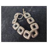 925 Silver Square Link Bracelet