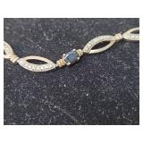 925 Silver Tennis Bracelet with sapphires