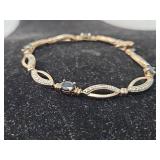 925 Silver Tennis Bracelet with sapphires