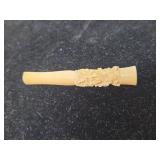 Hand Carved Bone Cigarette Holder with Rose Design