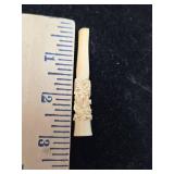 Hand Carved Bone Cigarette Holder with Rose Design