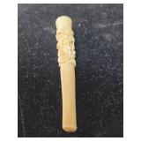 Hand Carved Bone Cigarette Holder with Rose Design